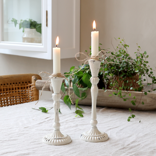 Candlestick Antique Cream H23cm