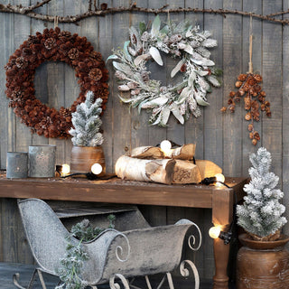 Fleur Wreath of Pinecones with Glitter