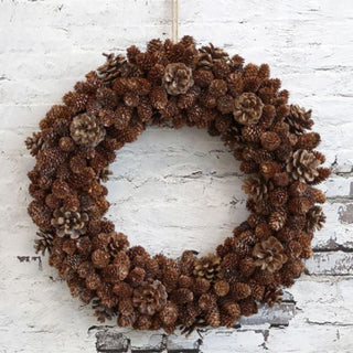 Fleur Wreath of Pinecones with Glitter