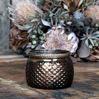 Tealight Holder with Pearl Edge in Antique Mocca