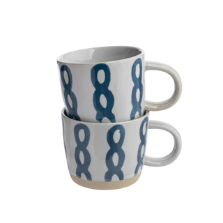 Rustic Cup Blue Loops
