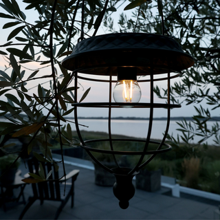 Solar Lantern Antique Zinc