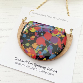 Messy Brunette Multi Coloured Splatter Necklace