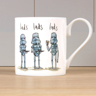 Lads Lads Lads China Mug 300ml Bone