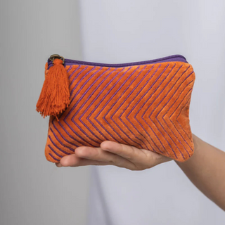 Velvet Cosmetics Bag Geometric Pattern