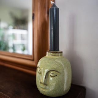 Eliot Candle Holder Stoneware Green