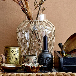 Eliot Candle Holder Stonware Black