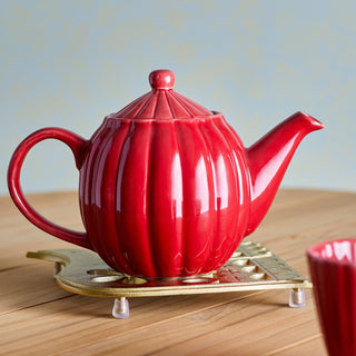 Latina Teapot Red Stoneware