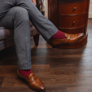 Swole Panda Bamboo Socks Deep Burgundy