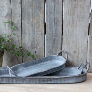 Set of 3 Antique Serving Trays