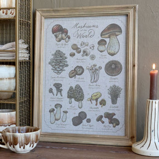 Picture with Mushroom Motif and Nature Frame