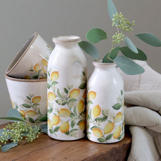 Limone Blossom Bottle with Lemons and Flowers Motif
