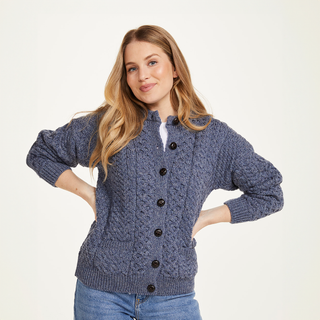 Achill Island Aran Cardigan | Denim