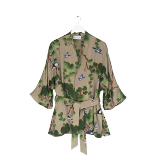 One Hundred Stars Wrap Satin Jacket Acer Stone