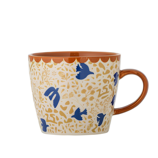 Anniversary Mug with Birds Orange