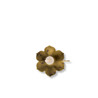 Antiqued Gold Flower Candle Holder