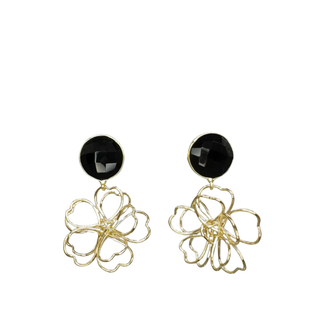 Aria V Daisy Earrings Black