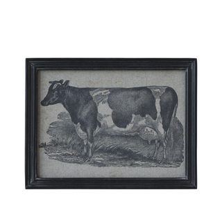 Frame with Cow Motif Black