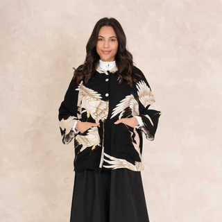 One Hundred Stars Stork Black Linen Jacket