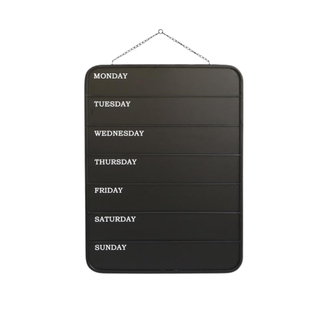 Blackboard For Hanging With Weekdays