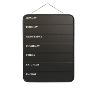 Blackboard For Hanging With Weekdays