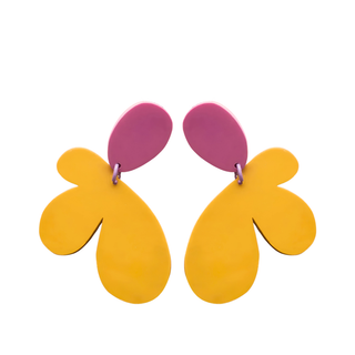 Studio Canty Bloom Mustard & Raspberry Earrings