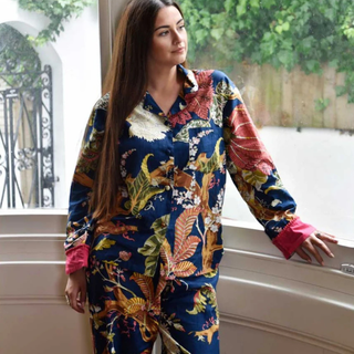 Blue Carnation Print Pyjamas M/L