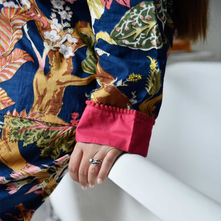 Blue Carnation Print Pyjamas M/L