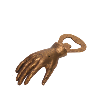 Hand Bottle Opener Antique Gold