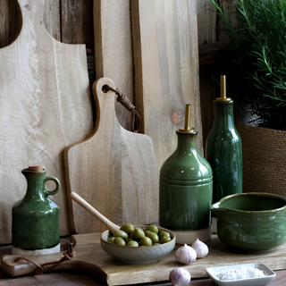 Bottle with Bottle Pourer Olive