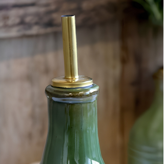 Bottle with Bottle Pourer Olive