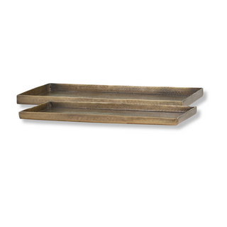 Antique Brass Trays Set of 2