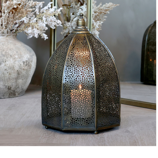 Lantern with Hole Antique Brass