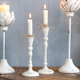 Candlestick Antique Cream H23cm