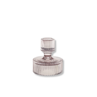 Glass Candlestick Taupe
