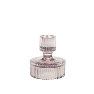 Glass Candlestick Taupe
