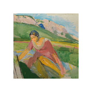 Artpress Greeting Card Young Woman in a Landscape