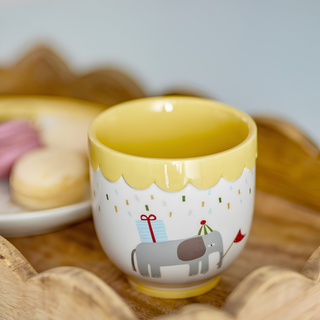 Childrens Stoneware Celebration Cup Yellow