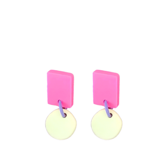 Studio Canty Confetti Neon Pink and Lemon Earrings