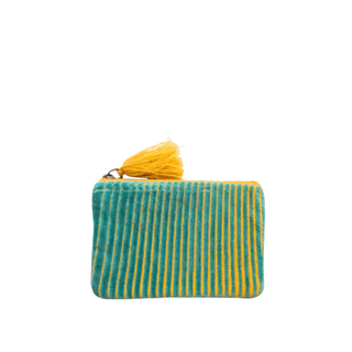Velvet Cosmetics Bag Green and Gold