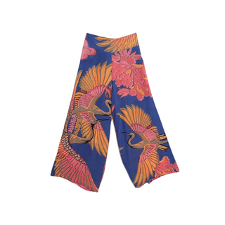 One Hundred Stars Crane Cobalt Crepe Palazzo Pants