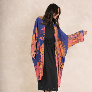 One Hundred Stars Grande Kimono Crane Cobalt
