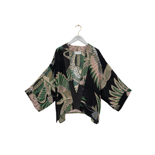 One Hundred Stars Short Kimono Crane Emerald