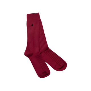 Swole Panda Bamboo Socks Deep Burgundy