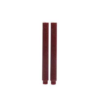 Dinner Candle Set of 2 Glitter Red
