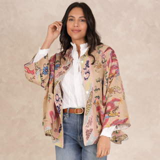 One Hundred Stars Dragon Sand Linen Jacket