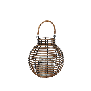 Wicker Framed Hanging Candle Lamp