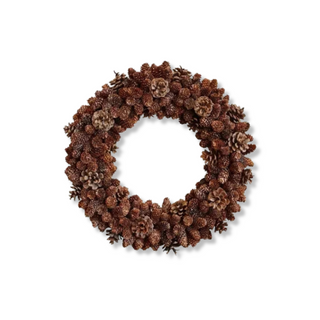 Fleur Wreath of Pinecones with Glitter