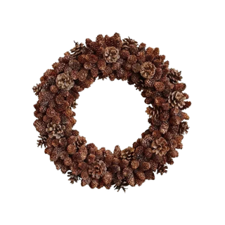 Fleur Wreath of Pinecones with Glitter