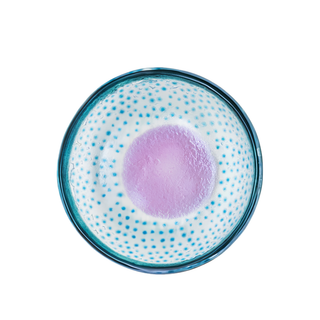 Floating Hues Glass Bowl Pink Green & Blue